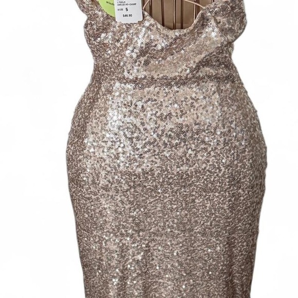 Windsor – Sequin Bodycon Mini Dress – Women's Size 5 – Champagne Gold – NWT - Picture 5 of 5